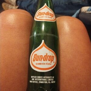 Vintage Sun Drop Green Glass Bottle